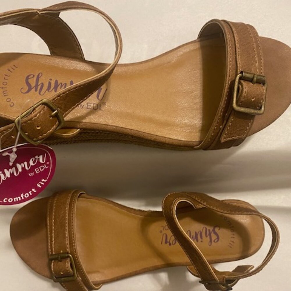 Shimmer EDL Women Size: 8 COGNAC DISTRESS SM Wedges